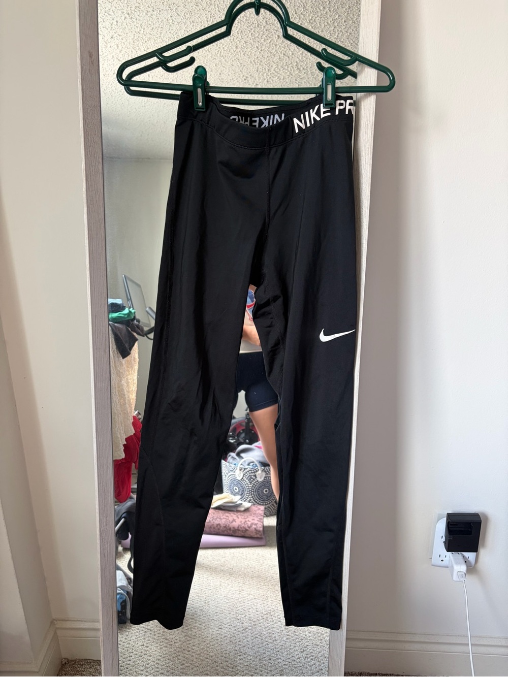 Nike Black Dri-FIT Women's Leggings with White Swoosh